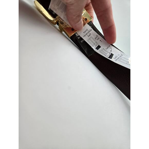 Michael Kors Signature Monogram Wallet + XL MK Logo Belt Bundle - Picture 9 of 10